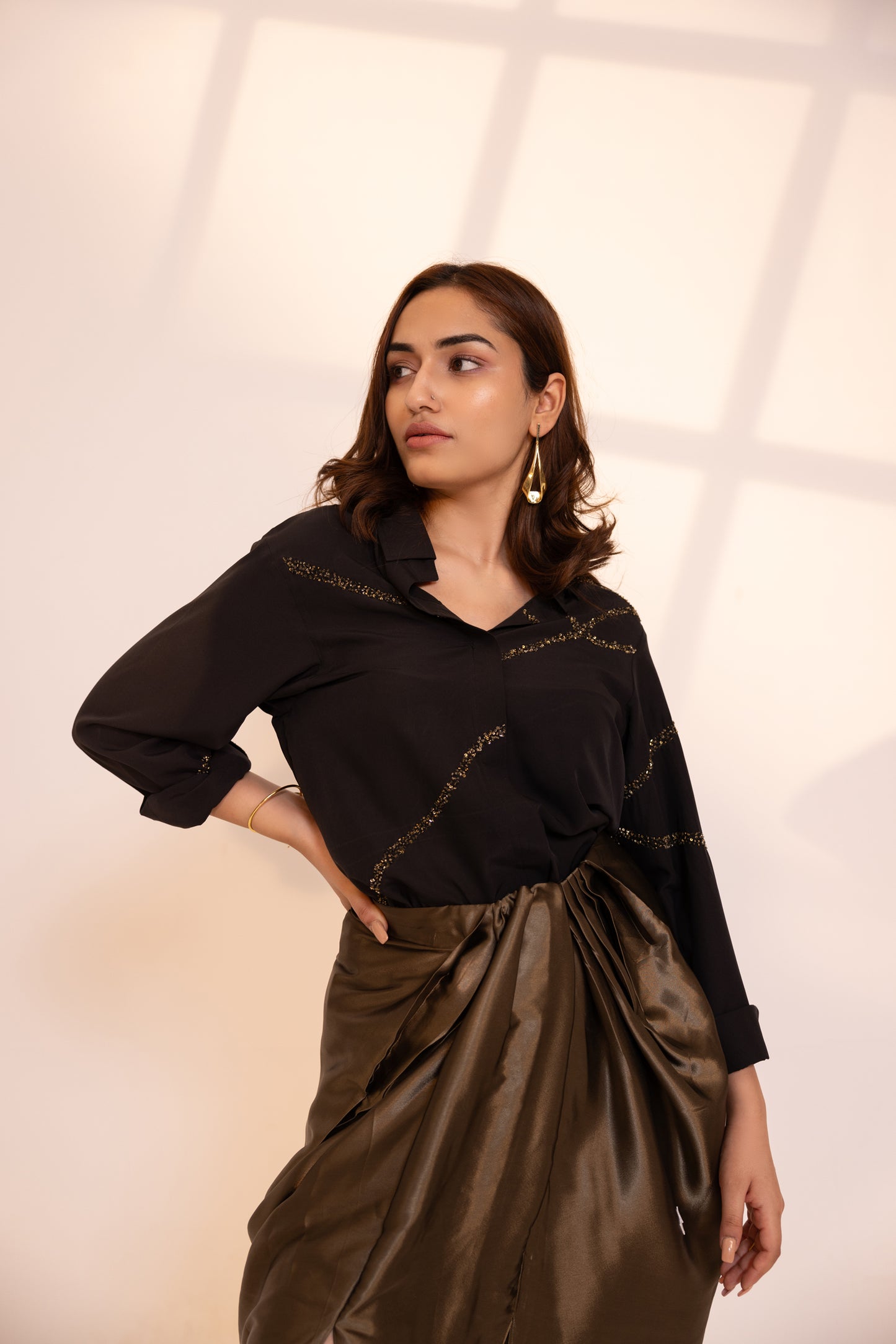 Sophia Metallic Gold Skirt