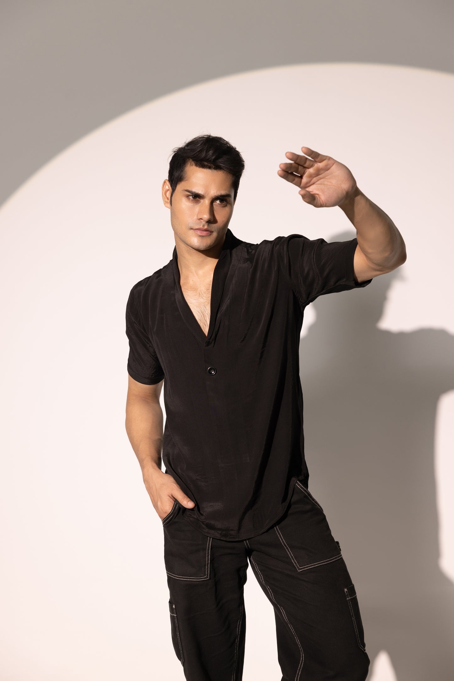 Nathan Black Flowing Shirt