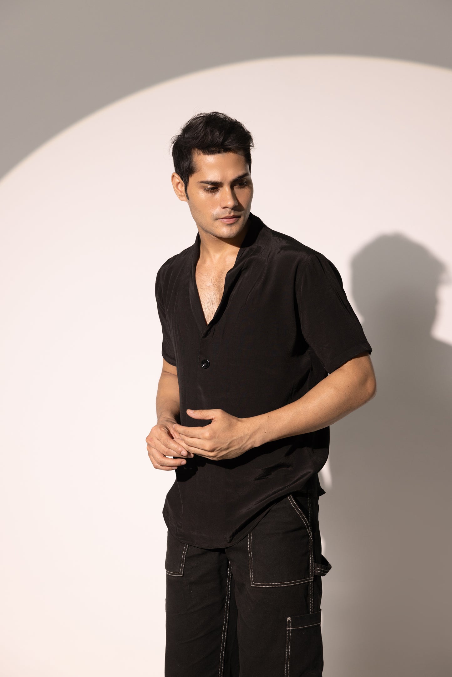 Nathan Black Flowing Shirt