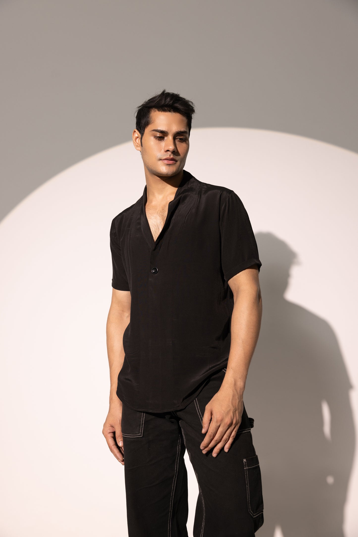 Nathan Black Flowing Shirt