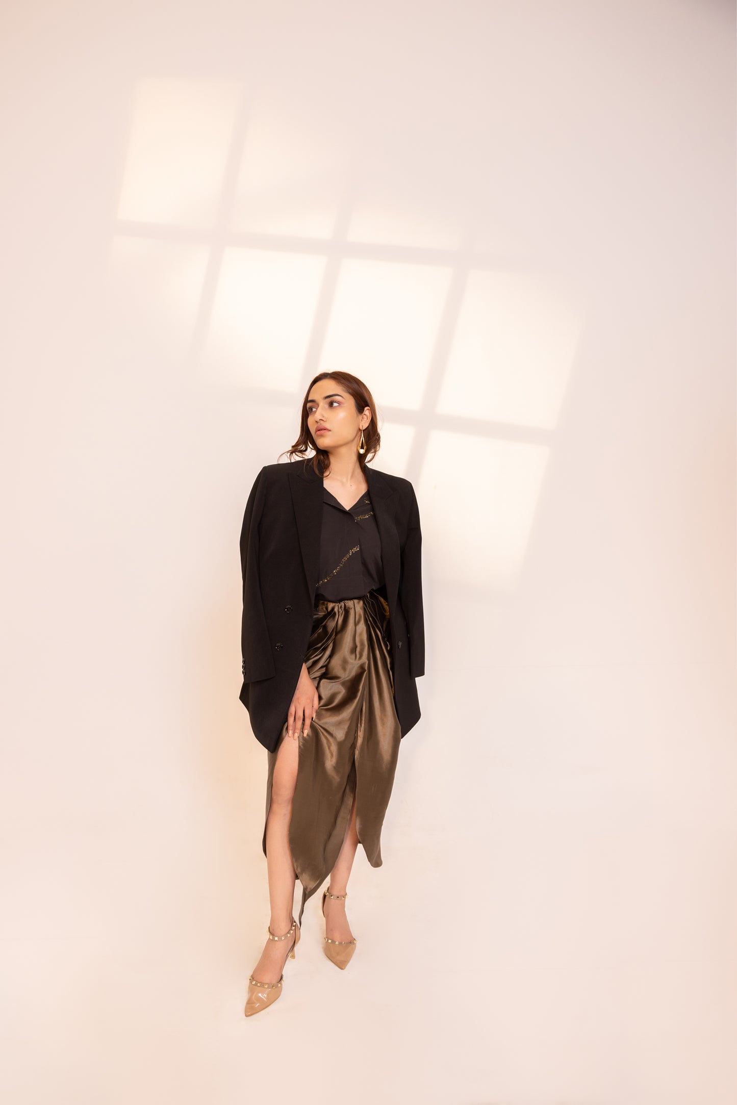 Sophia Metallic Gold Skirt