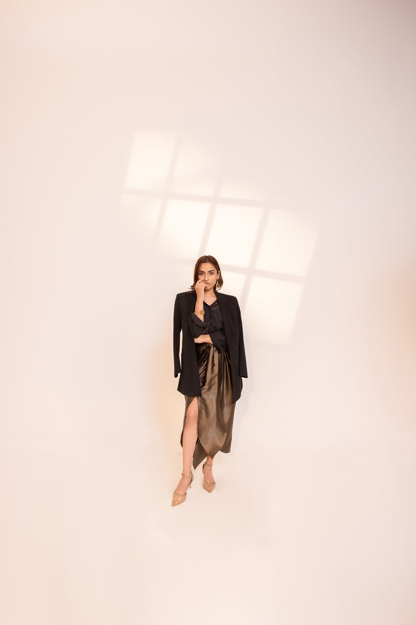 Sophia Metallic Gold Skirt