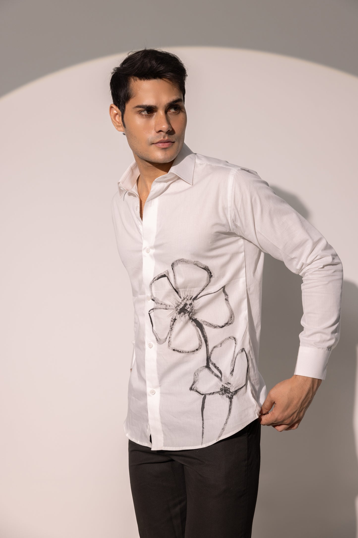 Noah White Flower Hand Paint Shirt