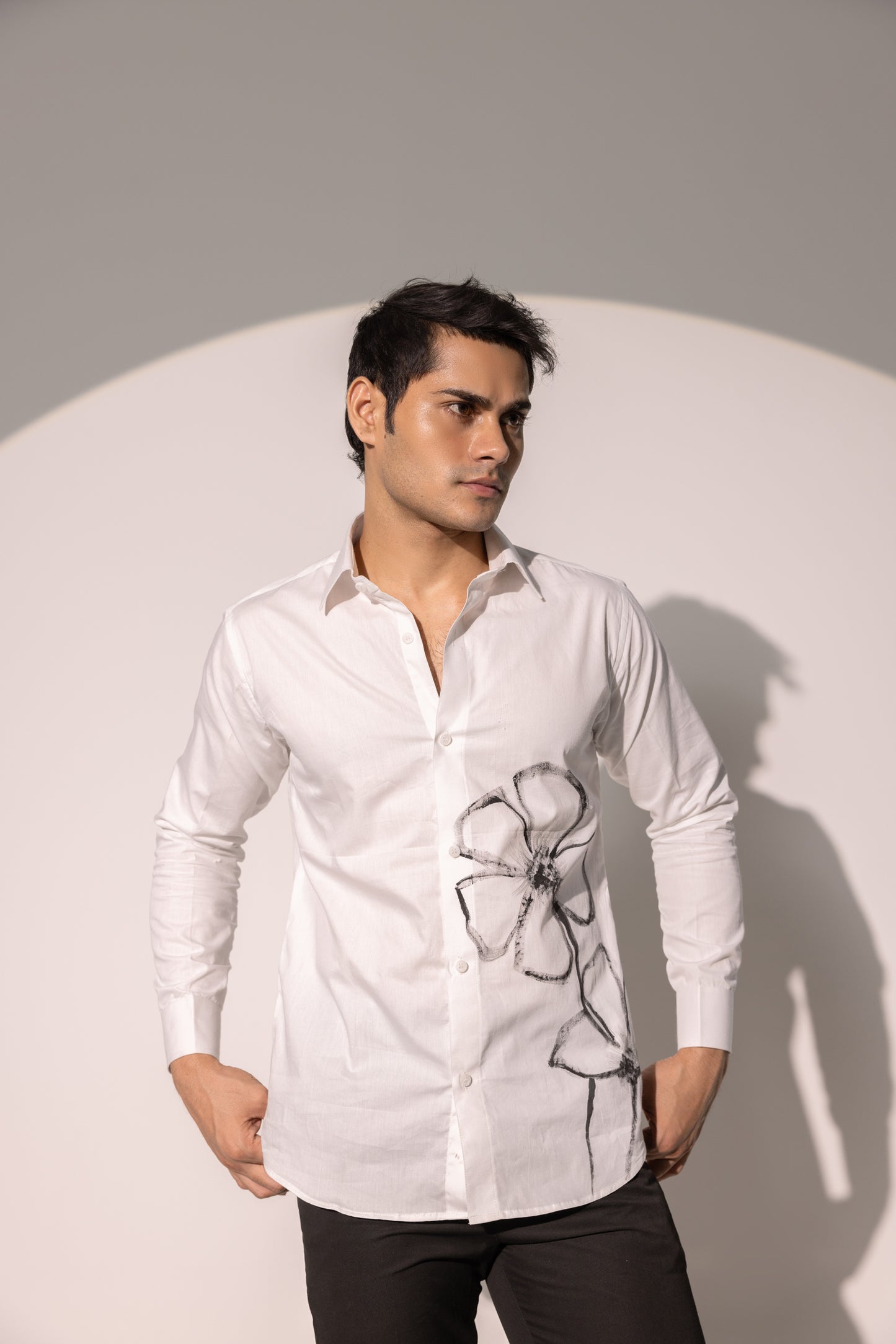 Noah White Flower Hand Paint Shirt