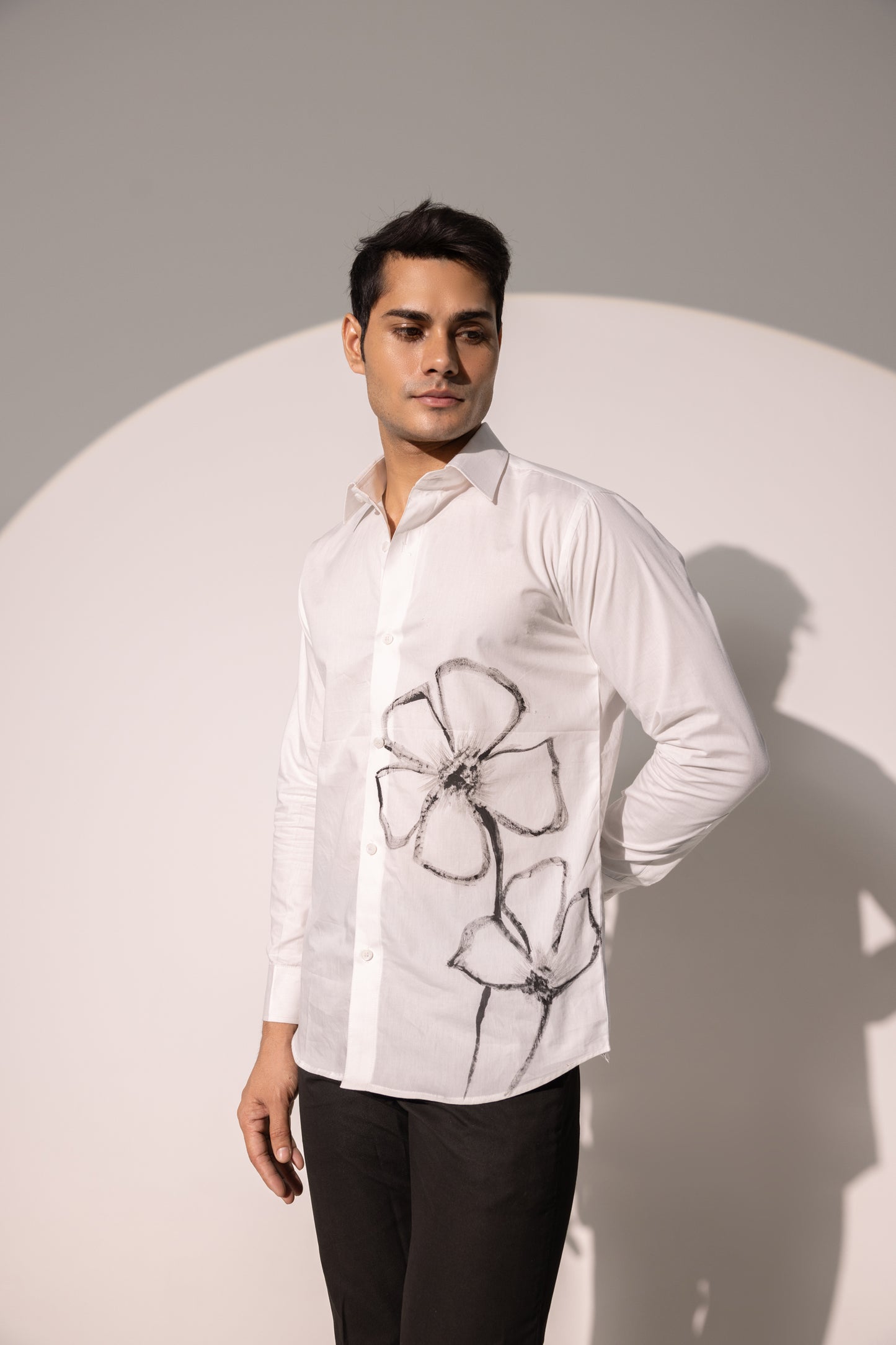 Noah White Flower Hand Paint Shirt