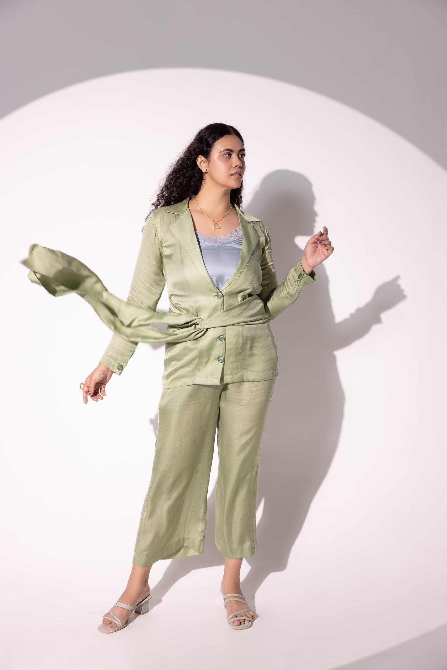Olivia Moss Satin Tie Co-ord Set
