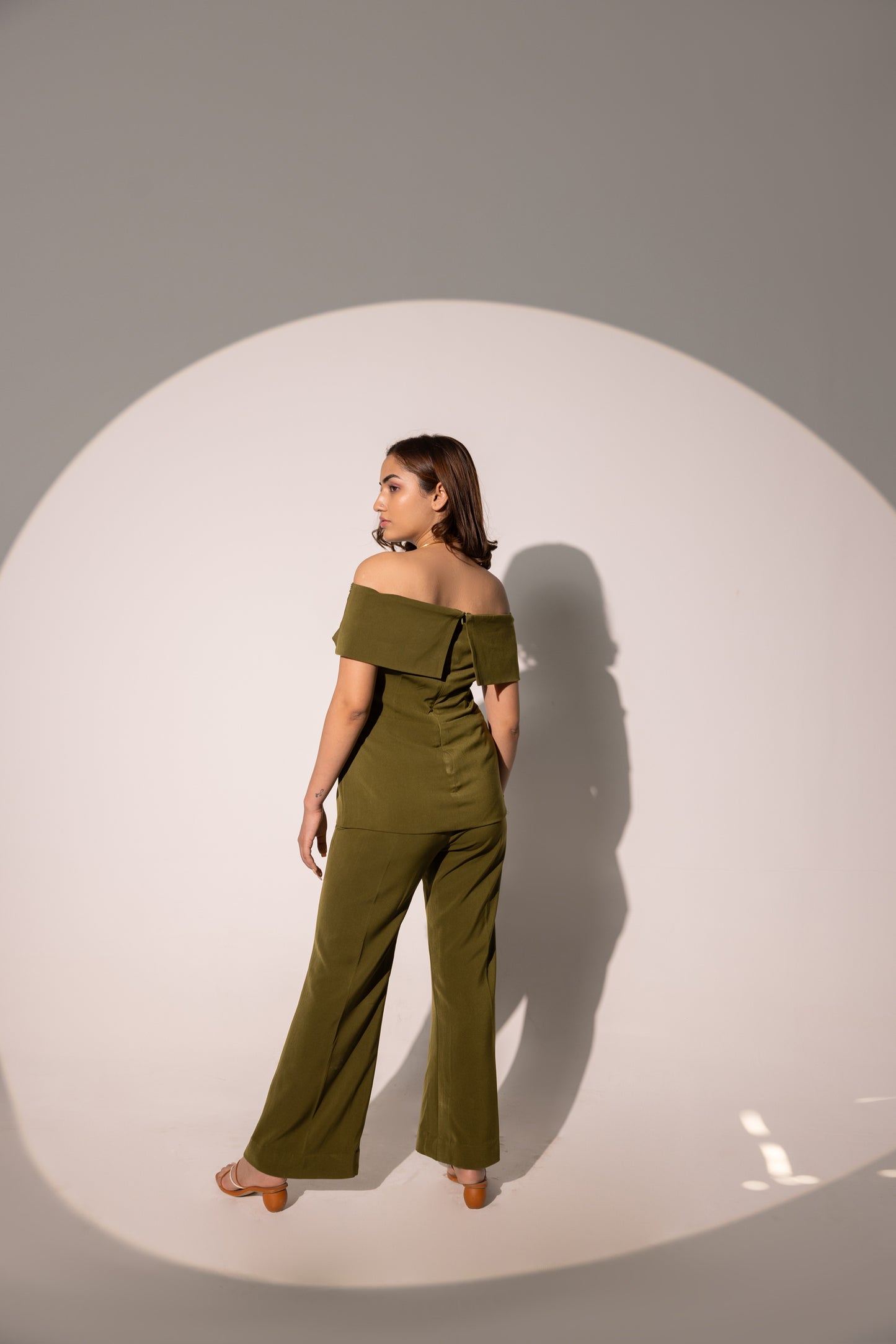 Grace Olive off Shoulder Coord