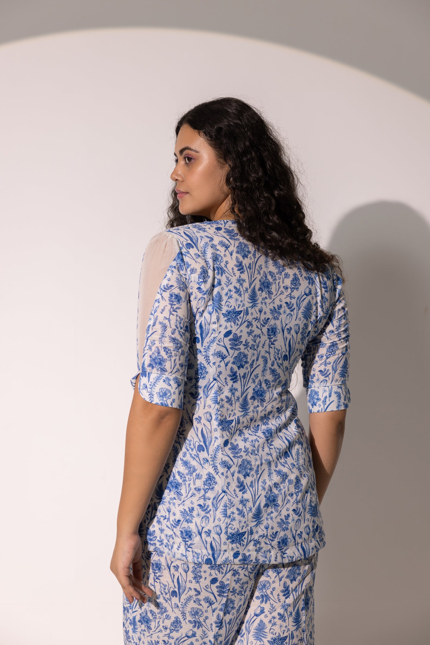 Harper Blue Print Boxy Co-ord Set