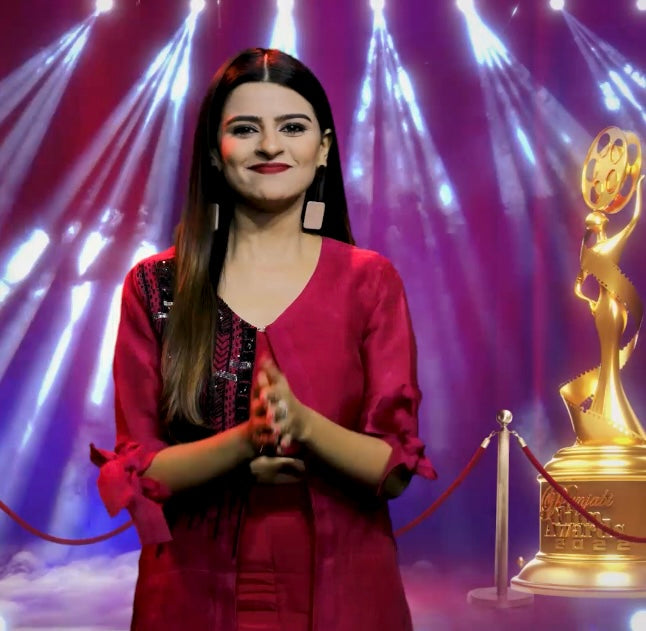 SAIRA in 3 Piece Co-ord With Hand Embroideried Organza Loverlay