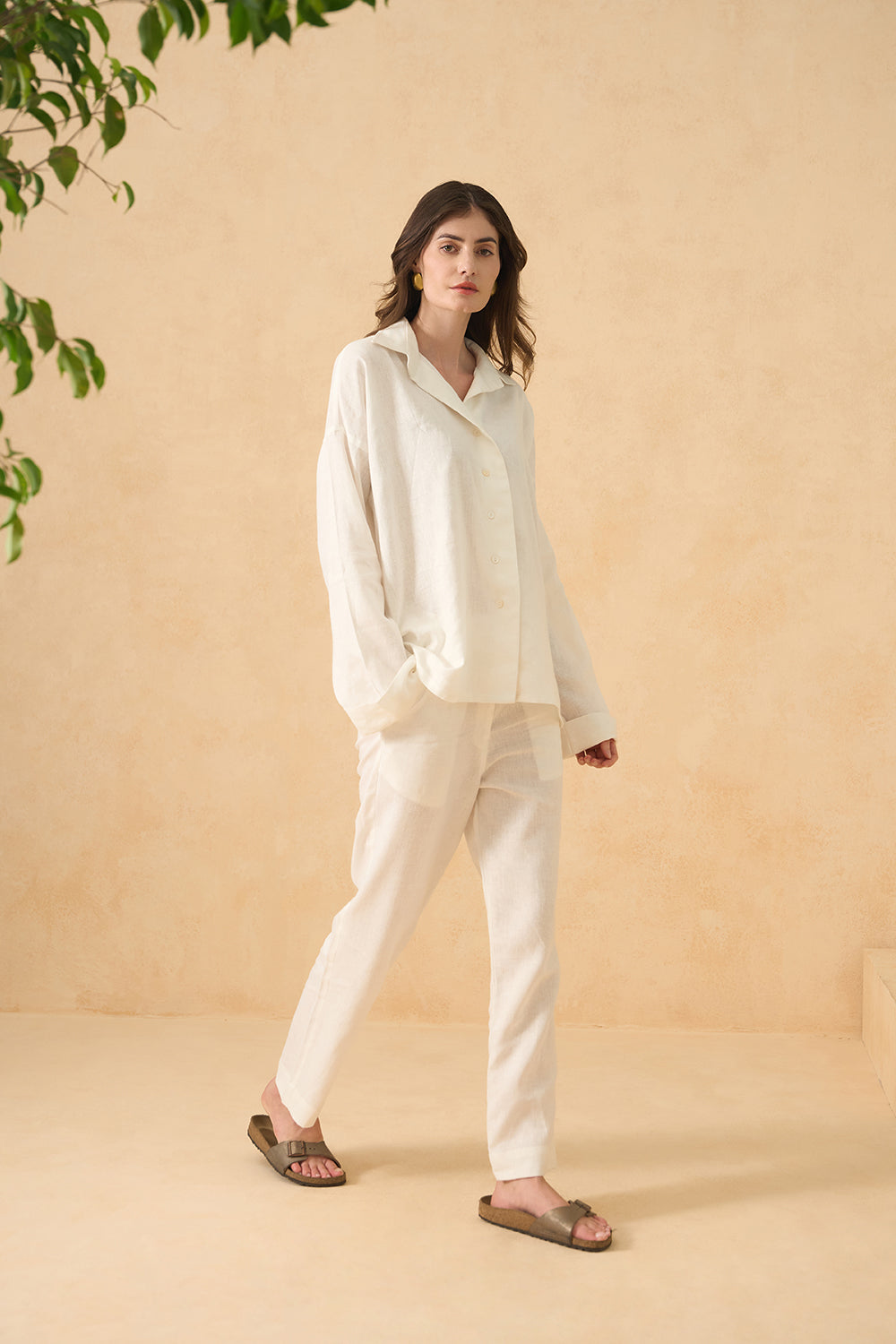 Coconut Veil Pure Linen Pants