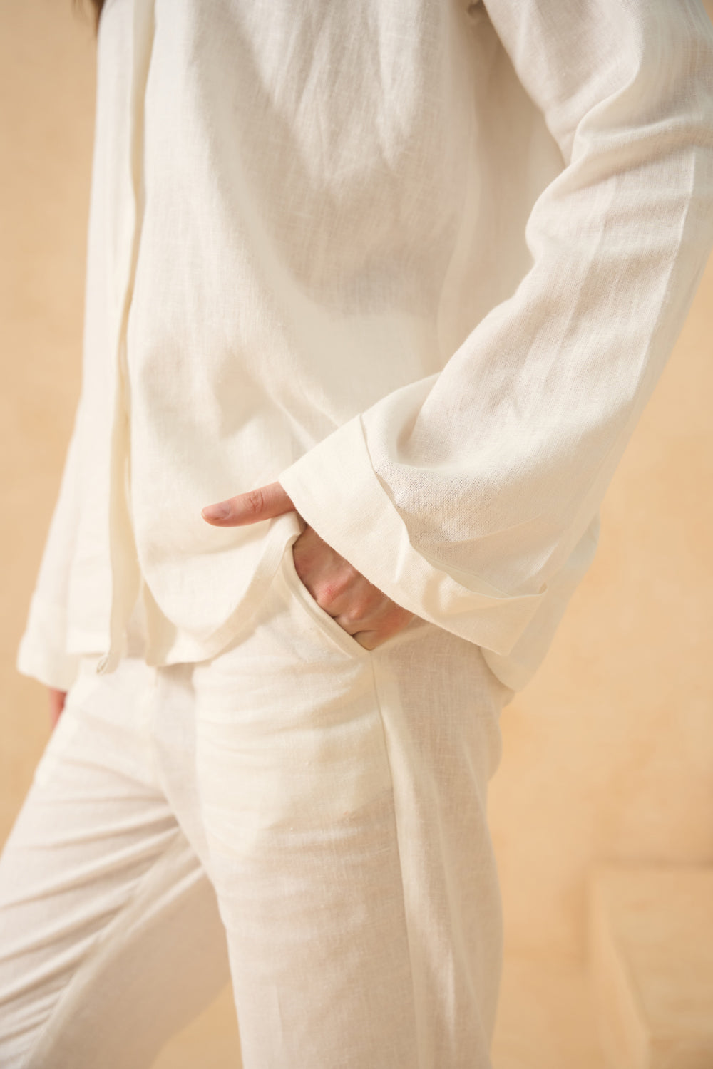 Coconut Veil Pure Linen Pants