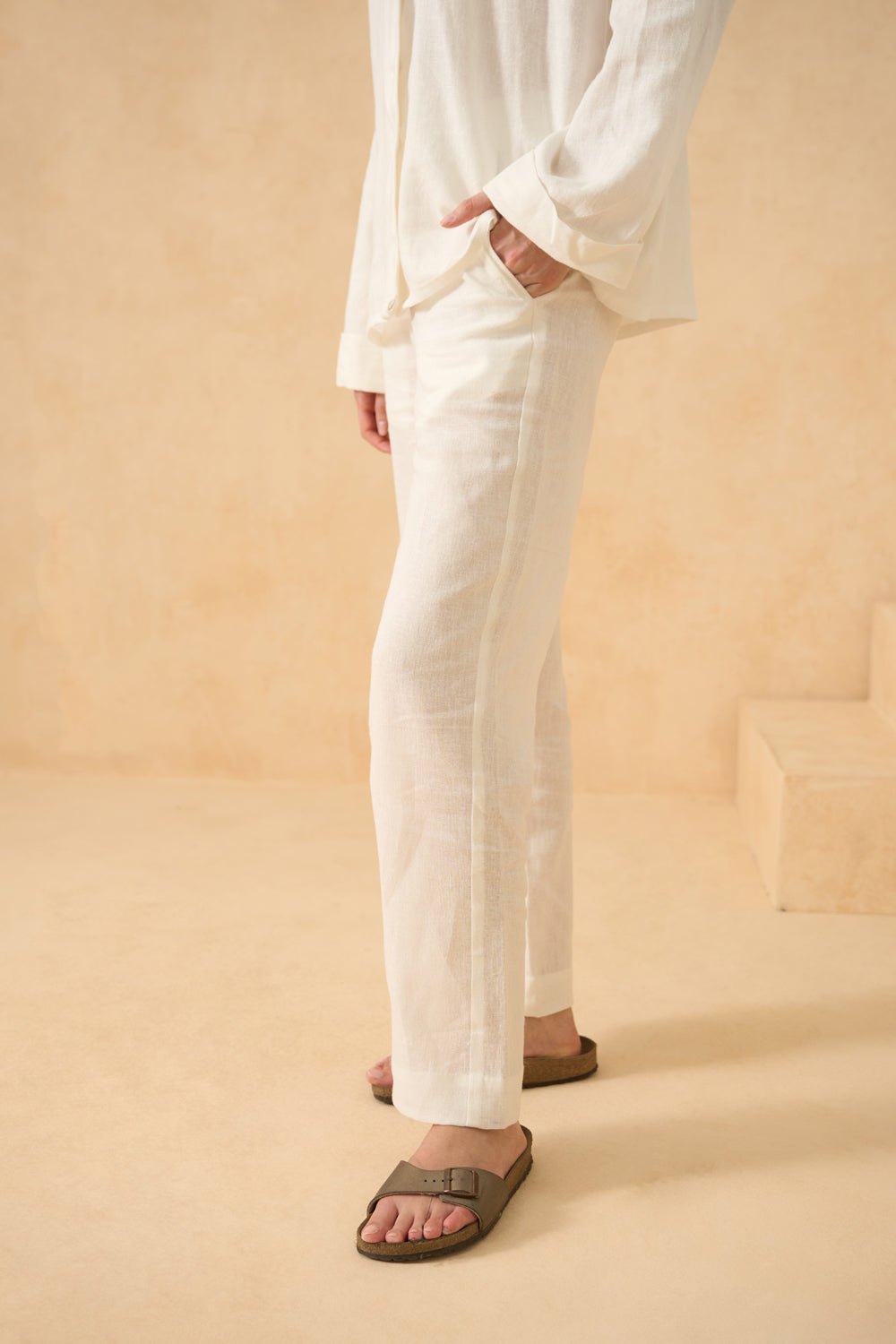 Coconut Veil Pure Linen Pants