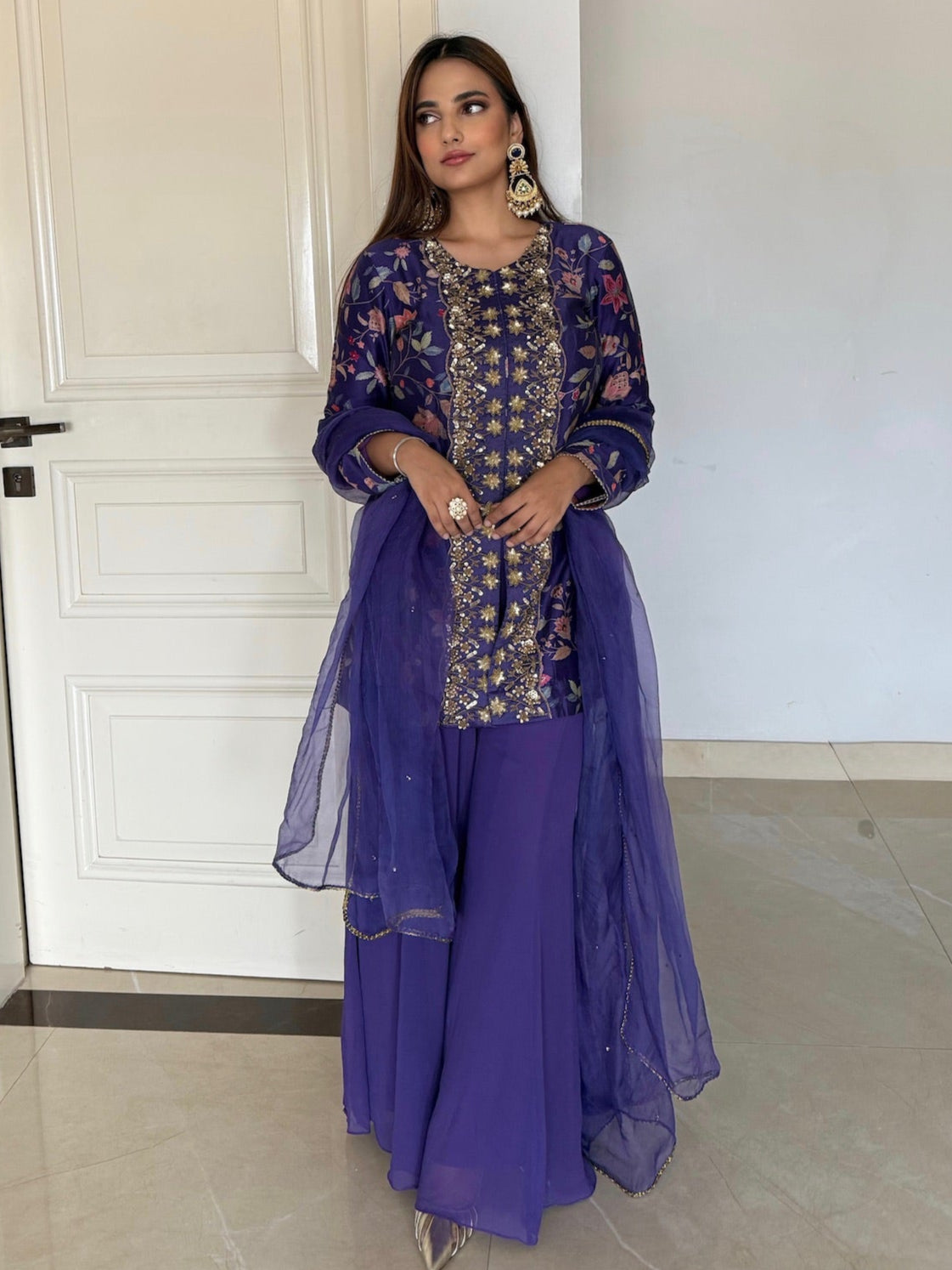 AZALEA SHARARA SET WITH EMBROIDERY