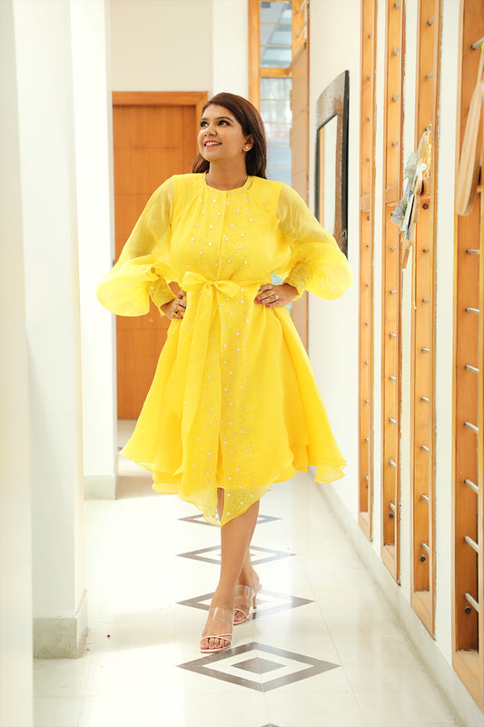 Yellow Balloon Dress