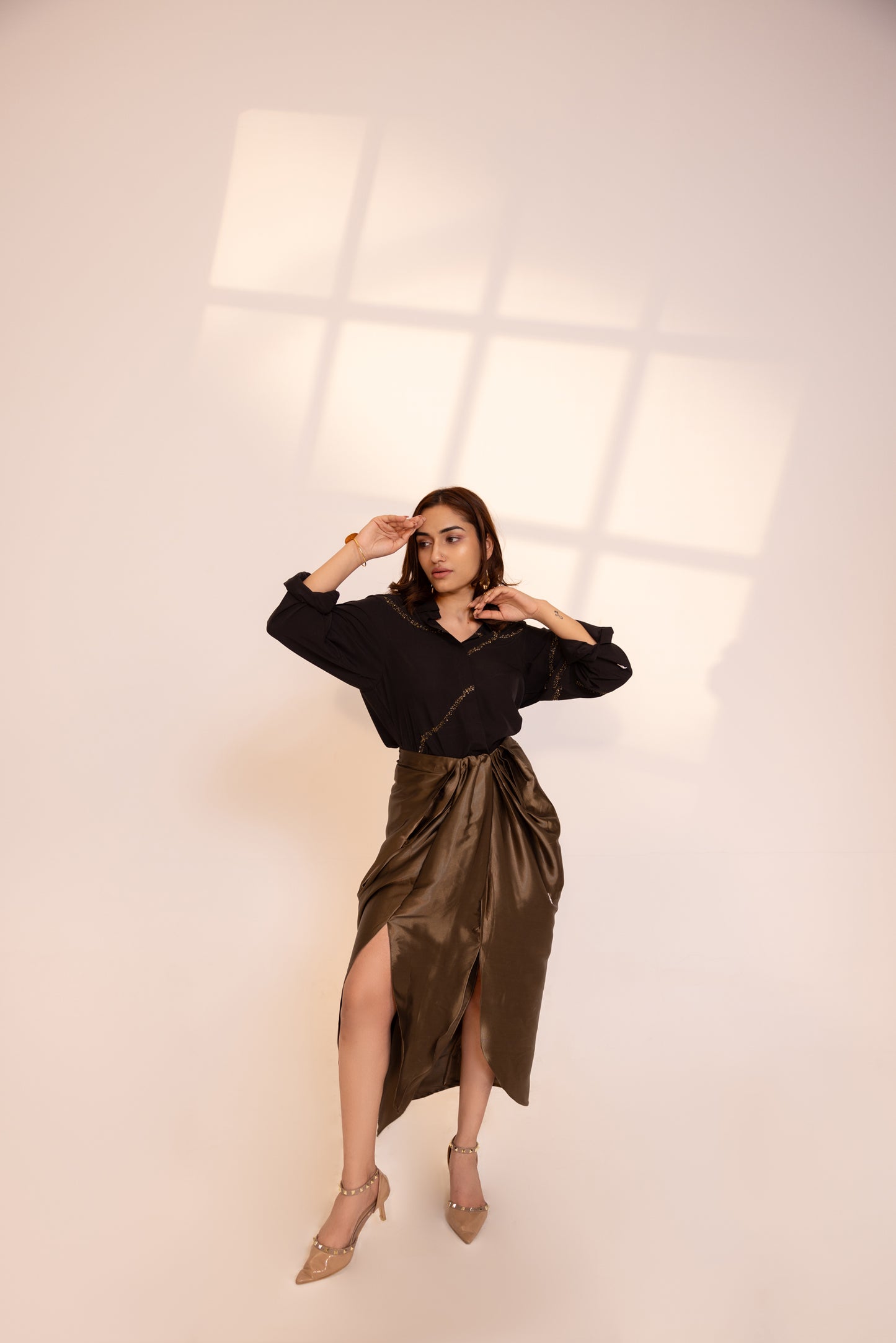 Sophia Metallic Gold Skirt