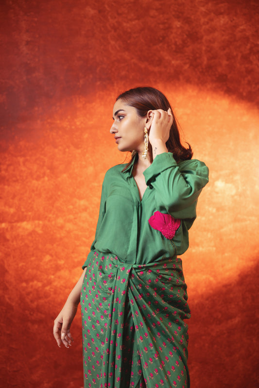 AZALEA PRINTED DRAPE SKIRT