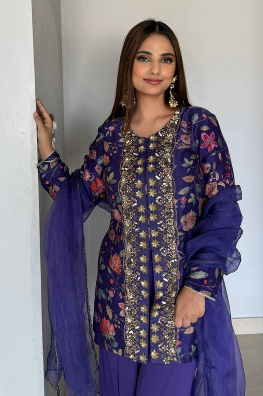 AZALEA SHARARA SET WITH EMBROIDERY